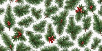 Evergreens in realistic Christmas style