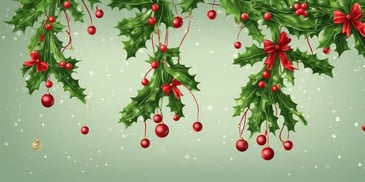 Mistletoe in realistic Christmas style
