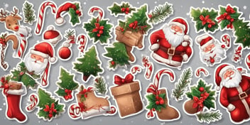 Sticker in realistic Christmas style