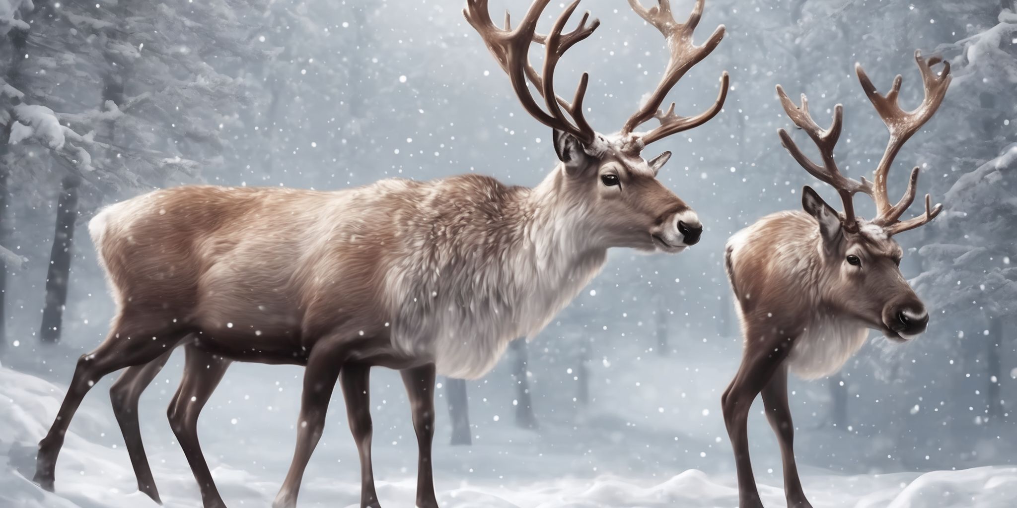 Reindeer in realistic Christmas style