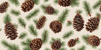 Pinecone in realistic Christmas style