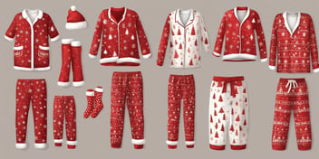 Pajamas in realistic Christmas style